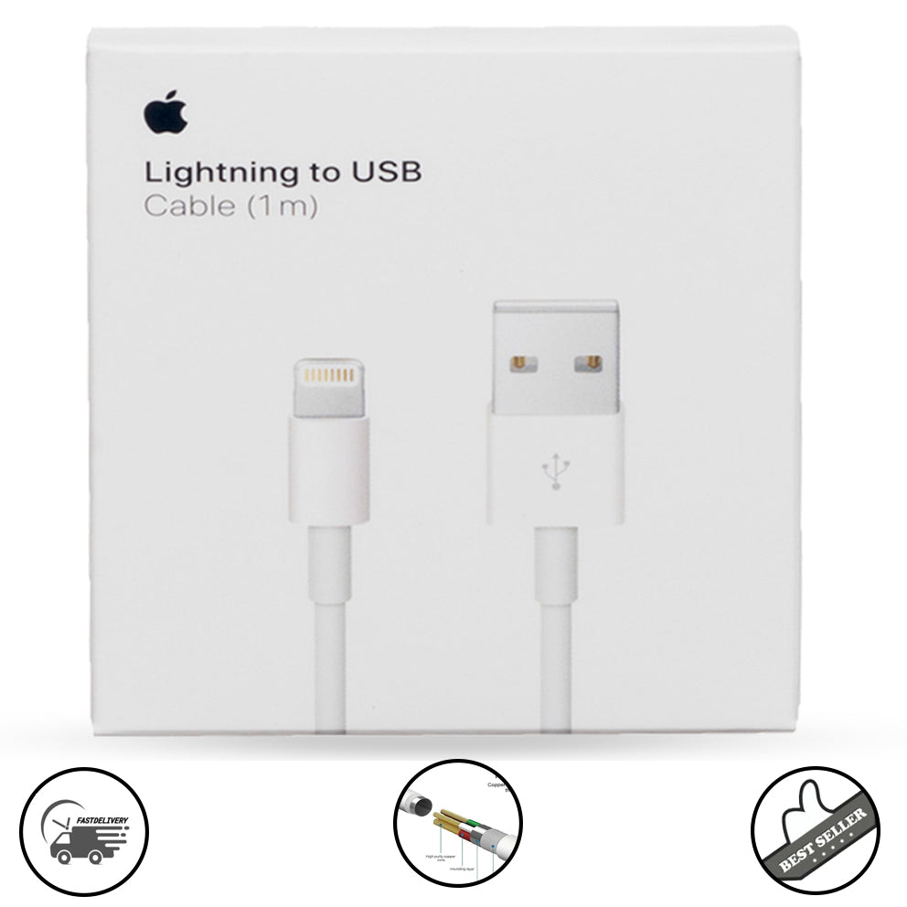Apple Lightning to USB Cable for iPhone, iPad & iPod – Fast Charging & Data Sync Cable