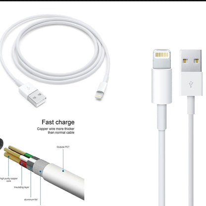 Apple Lightning to USB Cable for iPhone, iPad & iPod – Fast Charging & Data Sync Cable