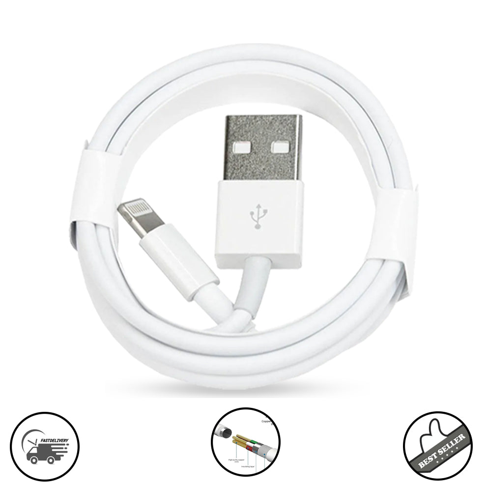 Apple Lightning to USB Cable for iPhone, iPad & iPod – Fast Charging & Data Sync Cable