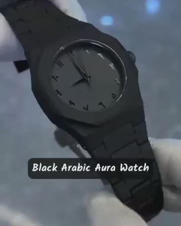 Black Minimalist Analog Wrist Aura Watch